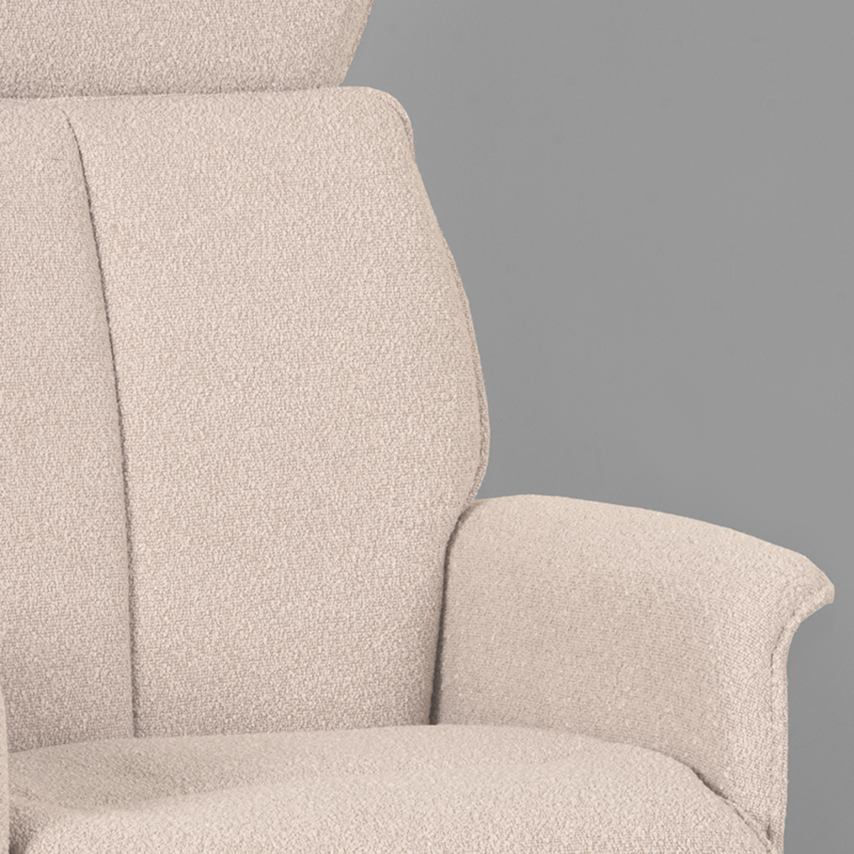 LABEL51 Fauteuil Verdal - Naturel - Boucle - Incl. Hocker