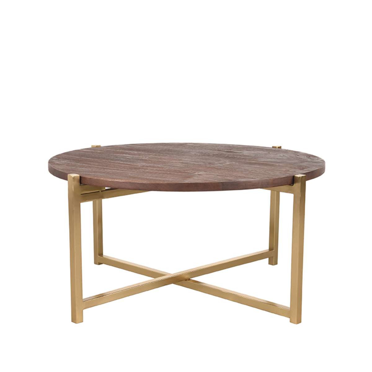 LABEL51 Salontafel Dox - Espresso - Mangohout - 70 cm - Goud