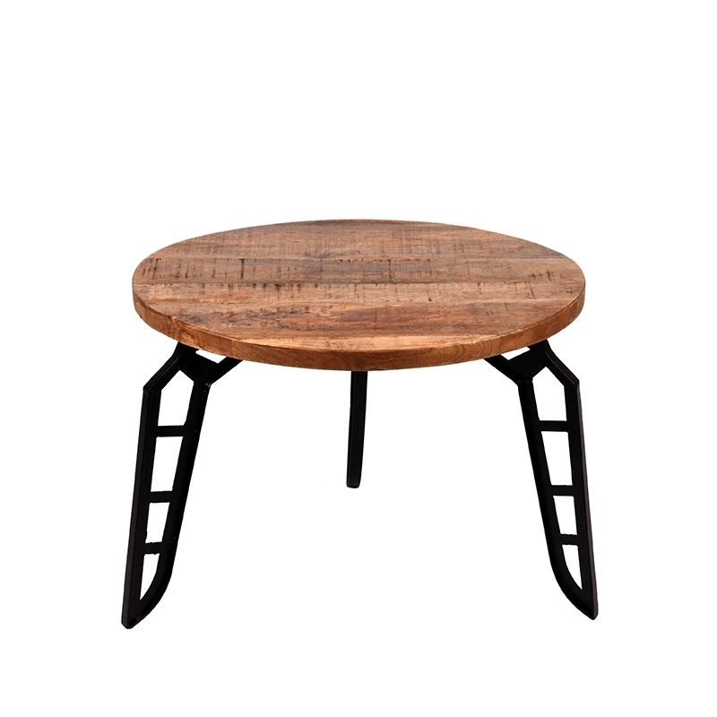 LABEL51 Salontafel Flintstone - Rough - Mangohout - 60 cm - Rond