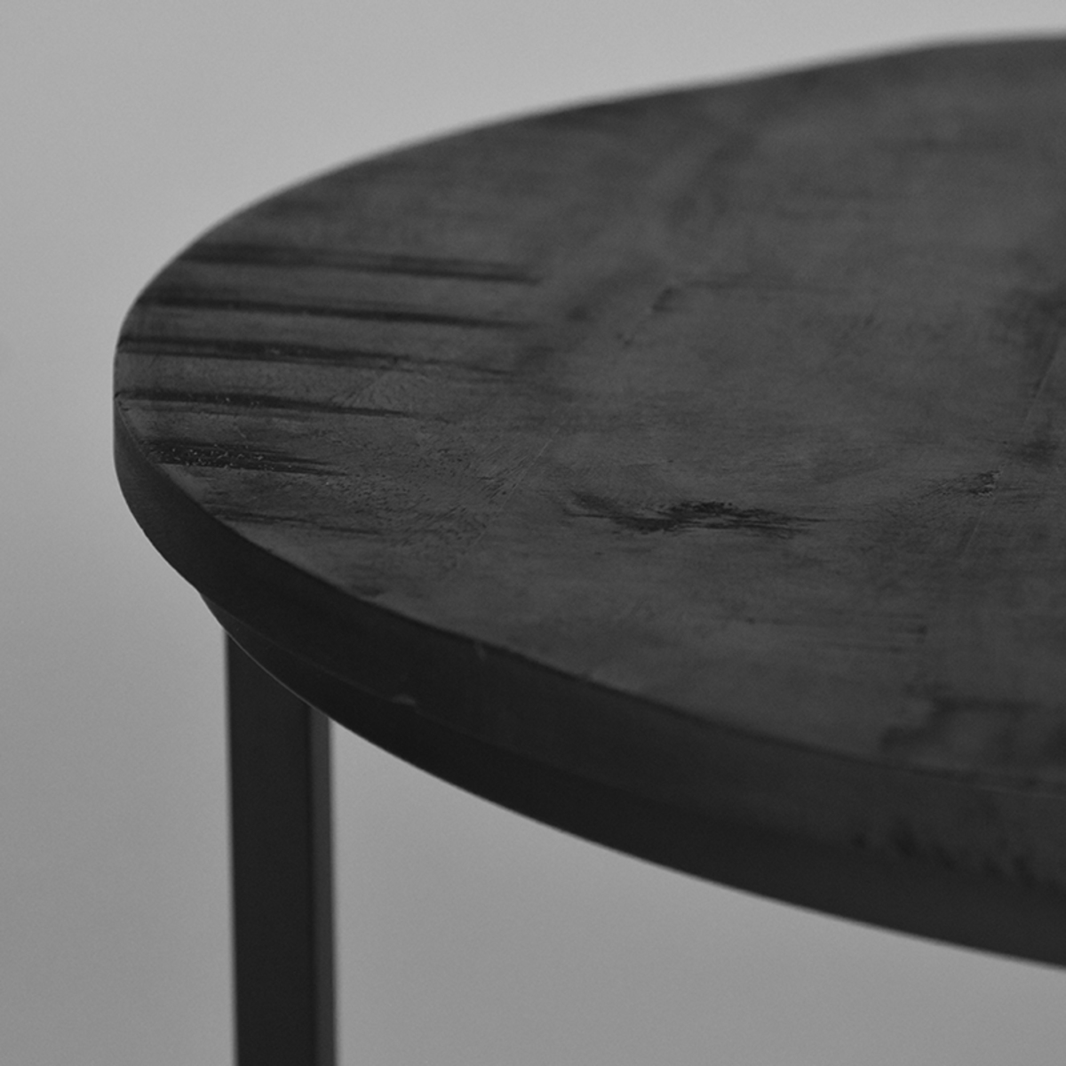 LABEL51 Salontafel Double - Zwart - Mangohout - 70 cm - Rond
