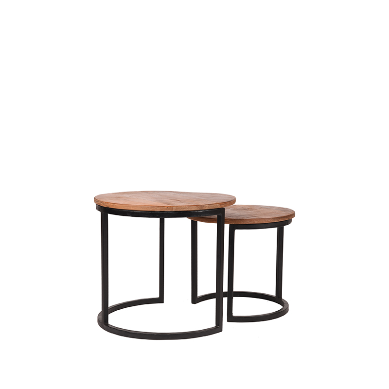 LABEL51 Salontafel Set Duo - Rough - Mangohout - 50 cm