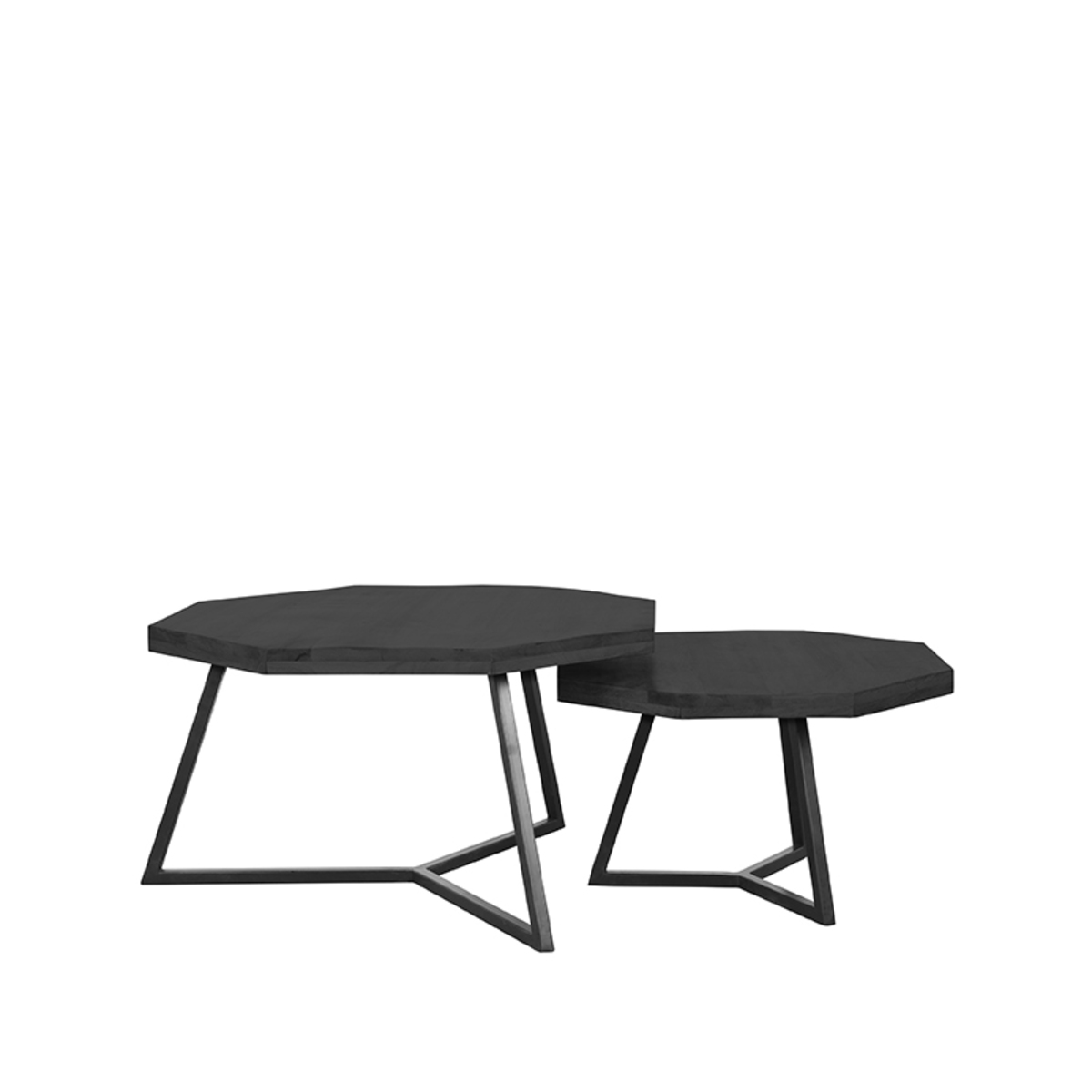 LABEL51 Salontafel Figure - Zwart - Mangohout - 70 cm