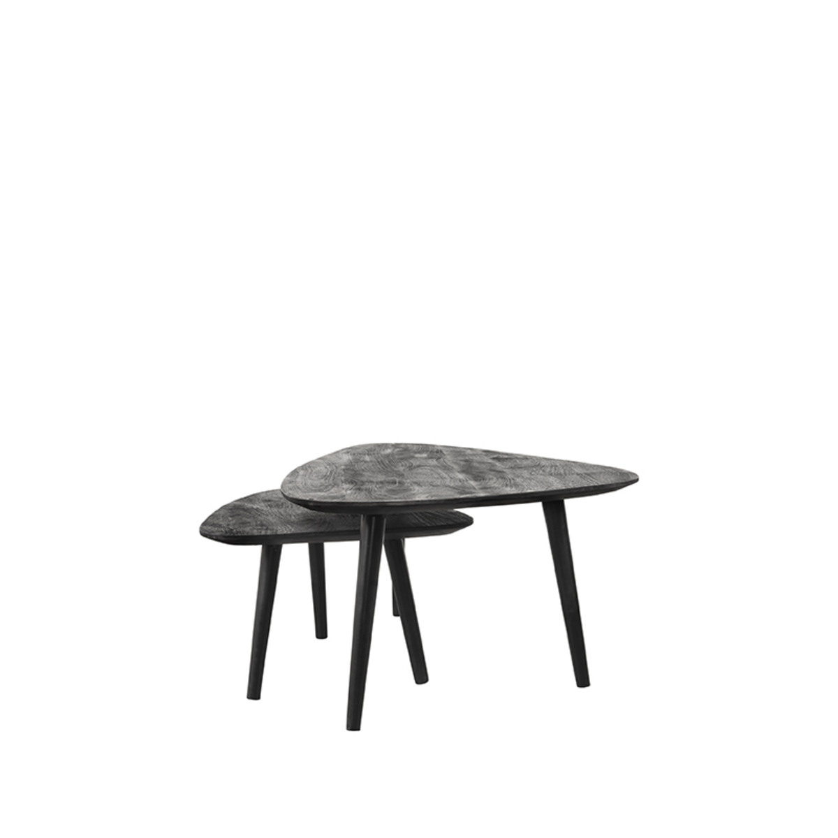 LABEL51 Salontafel Set Rock - Zwart - Mangohout - 110 cm