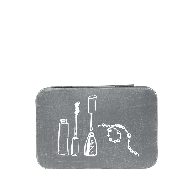 LABEL51 Make-Up opbergkist - Antiek grijs - Metaal - One Size