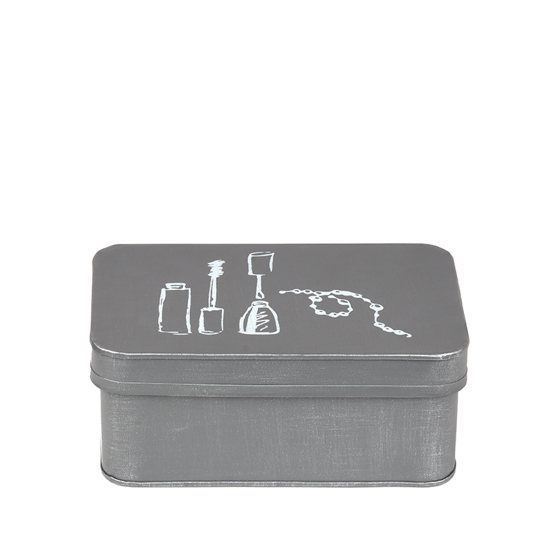 LABEL51 Make-Up opbergkist - Antiek grijs - Metaal - One Size