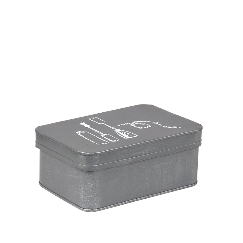 LABEL51 Make-Up opbergkist - Antiek grijs - Metaal - One Size