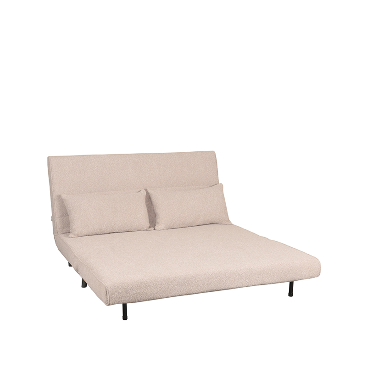 LABEL51 Slaapbank Double - Naturel - Boucle - Double | Zwarte Poot