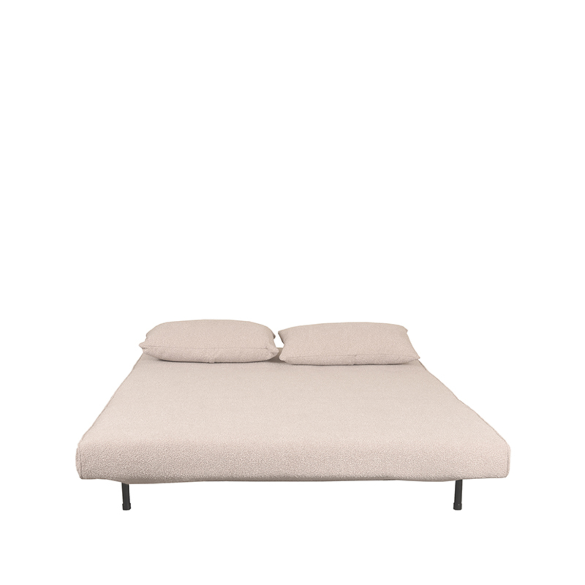 LABEL51 Slaapbank Double - Naturel - Boucle - Double | Zwarte Poot
