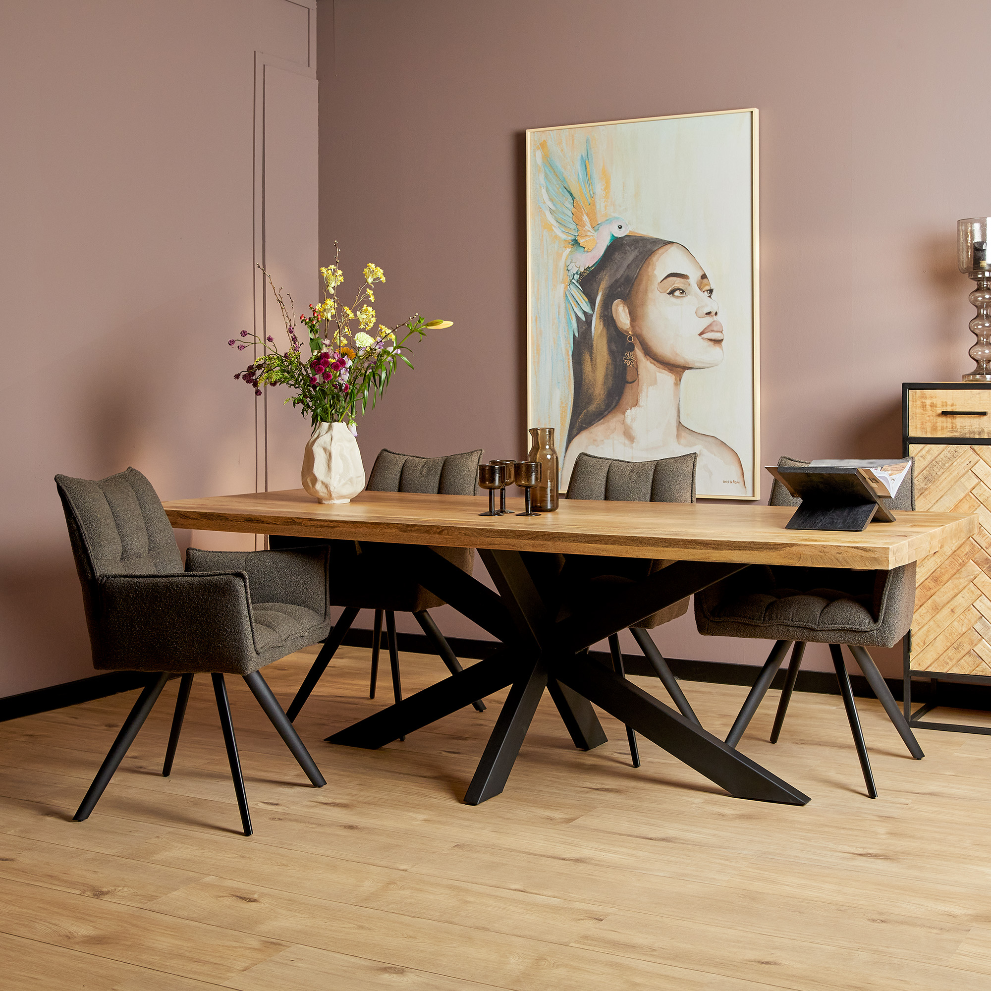 Eettafel Denver | 160 cm | Rechthoek | Matrixpoot