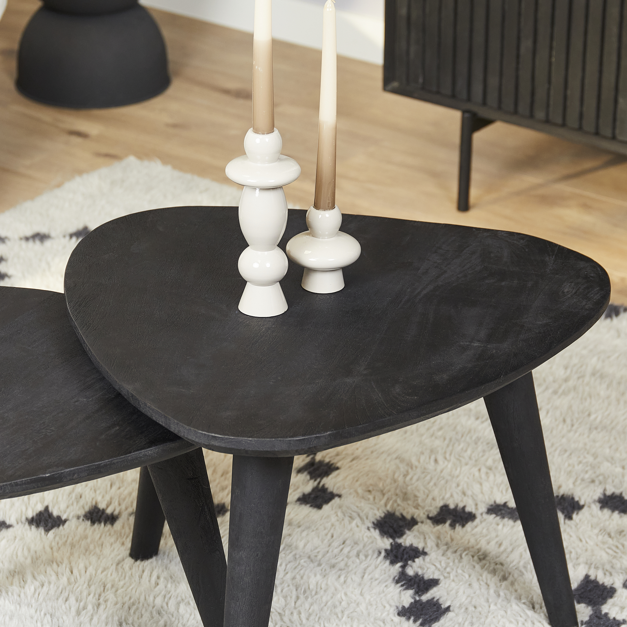 Salontafel Omaha Black | 60 cm | Set van 2
