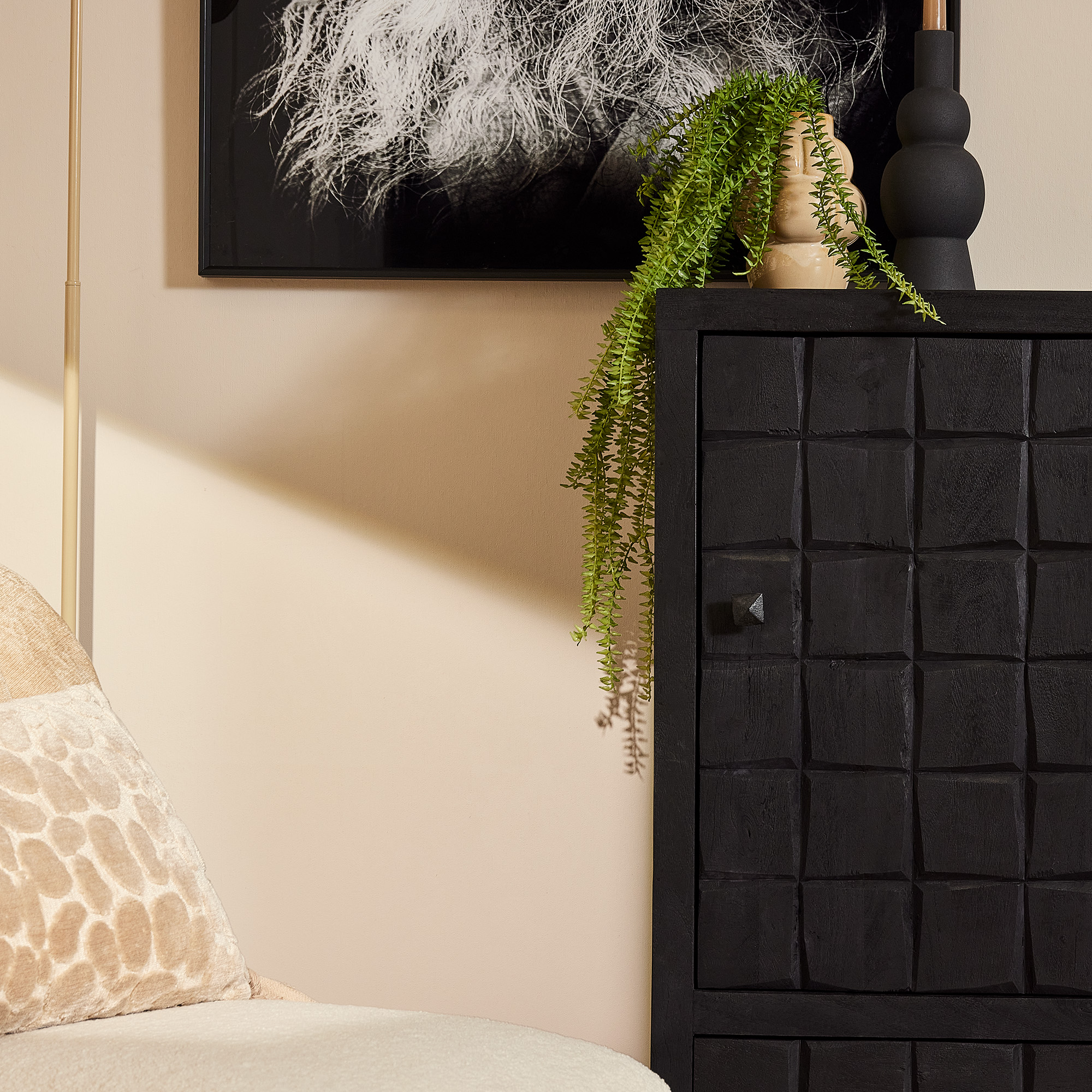 Kabinet kastje Brandy Black | 55 cm