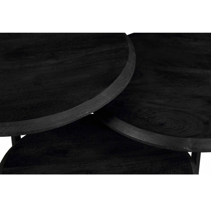 Salontafel Ohio Black | 70 cm| set van 3