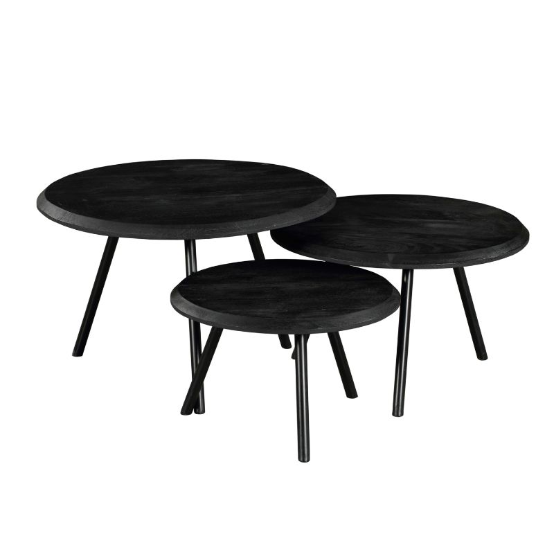 Salontafel Ohio Black | 70 cm| set van 3