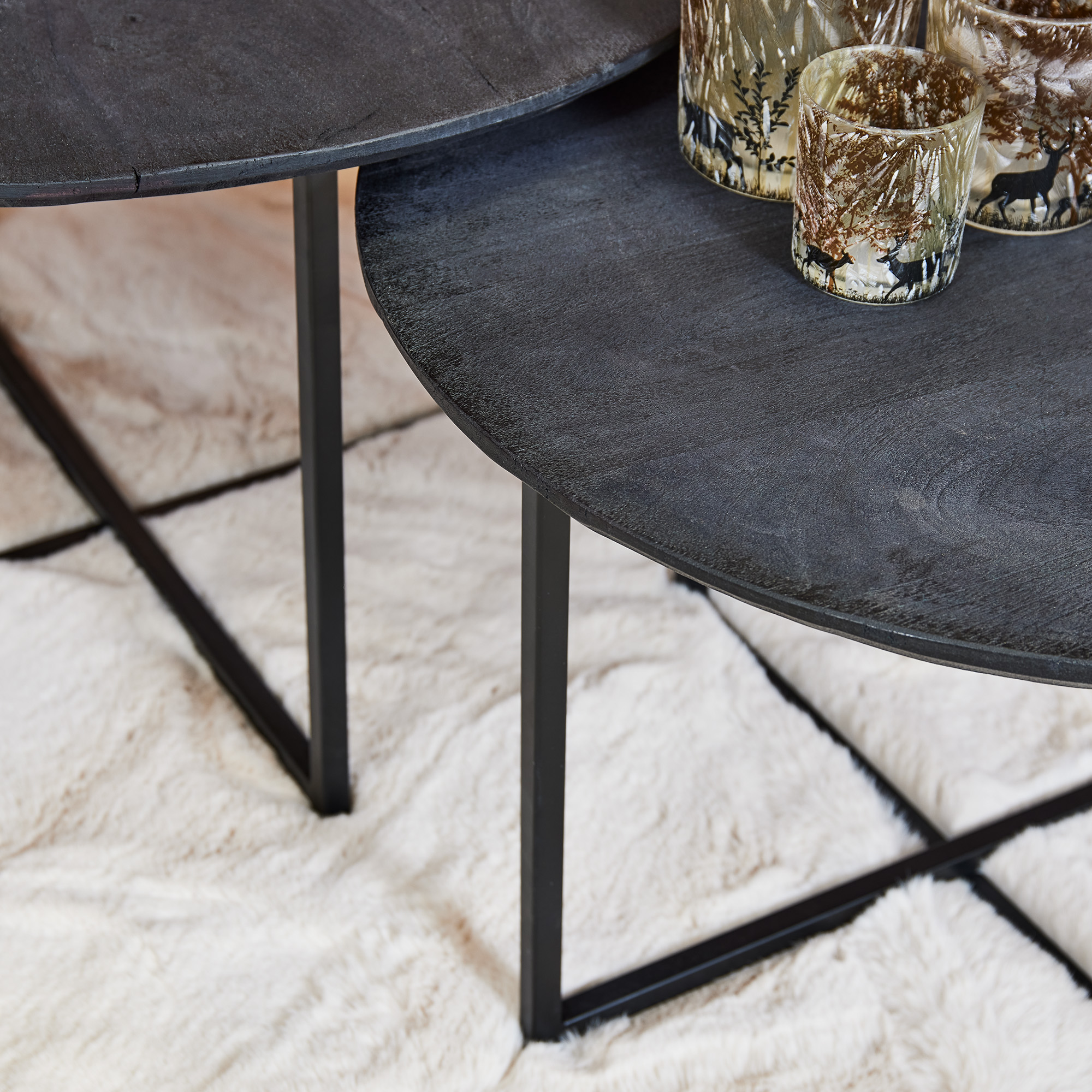 Salontafel Arlington Black | 70 cm | Set van 2