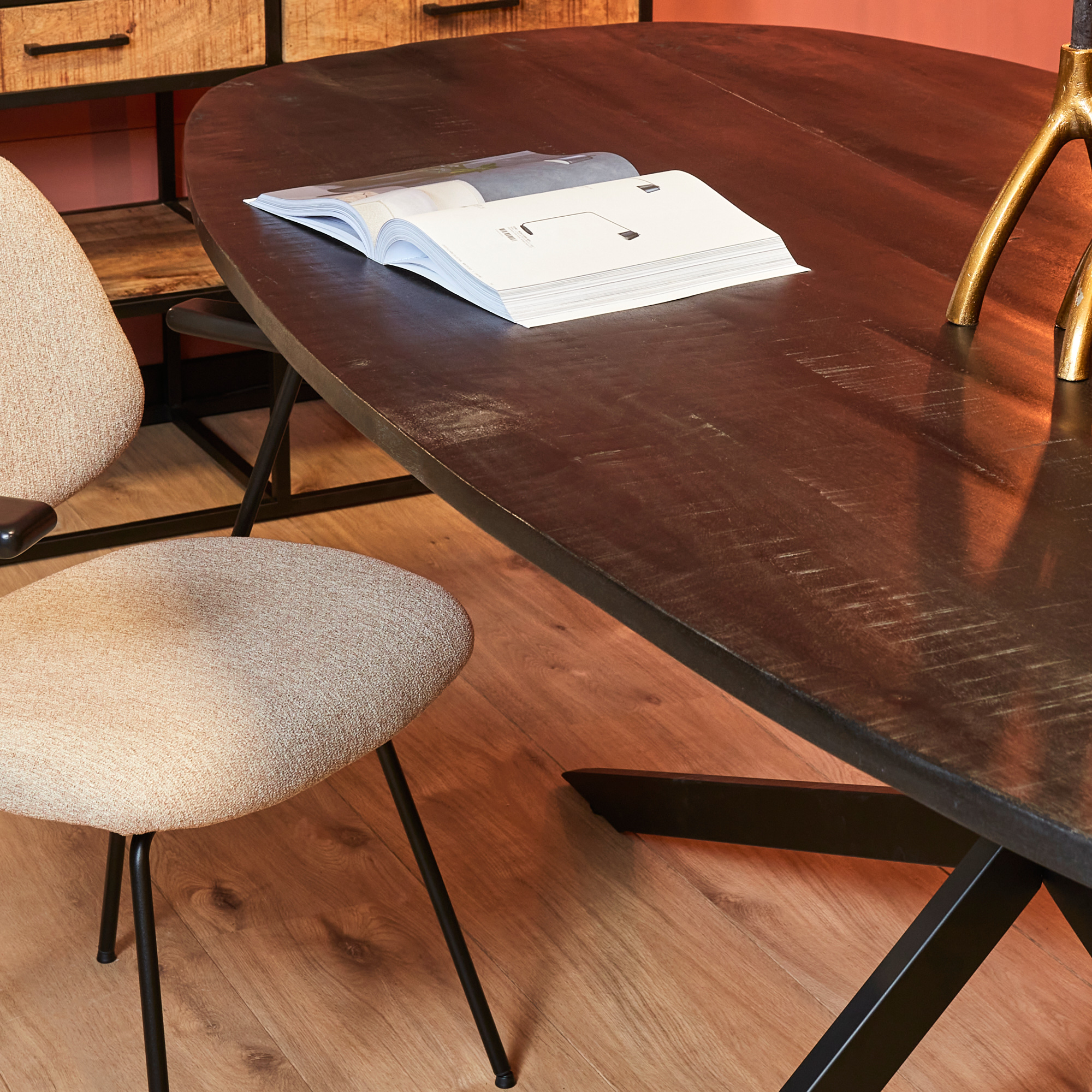 Eettafel Elegance Black | 200 cm | Deens ovaal