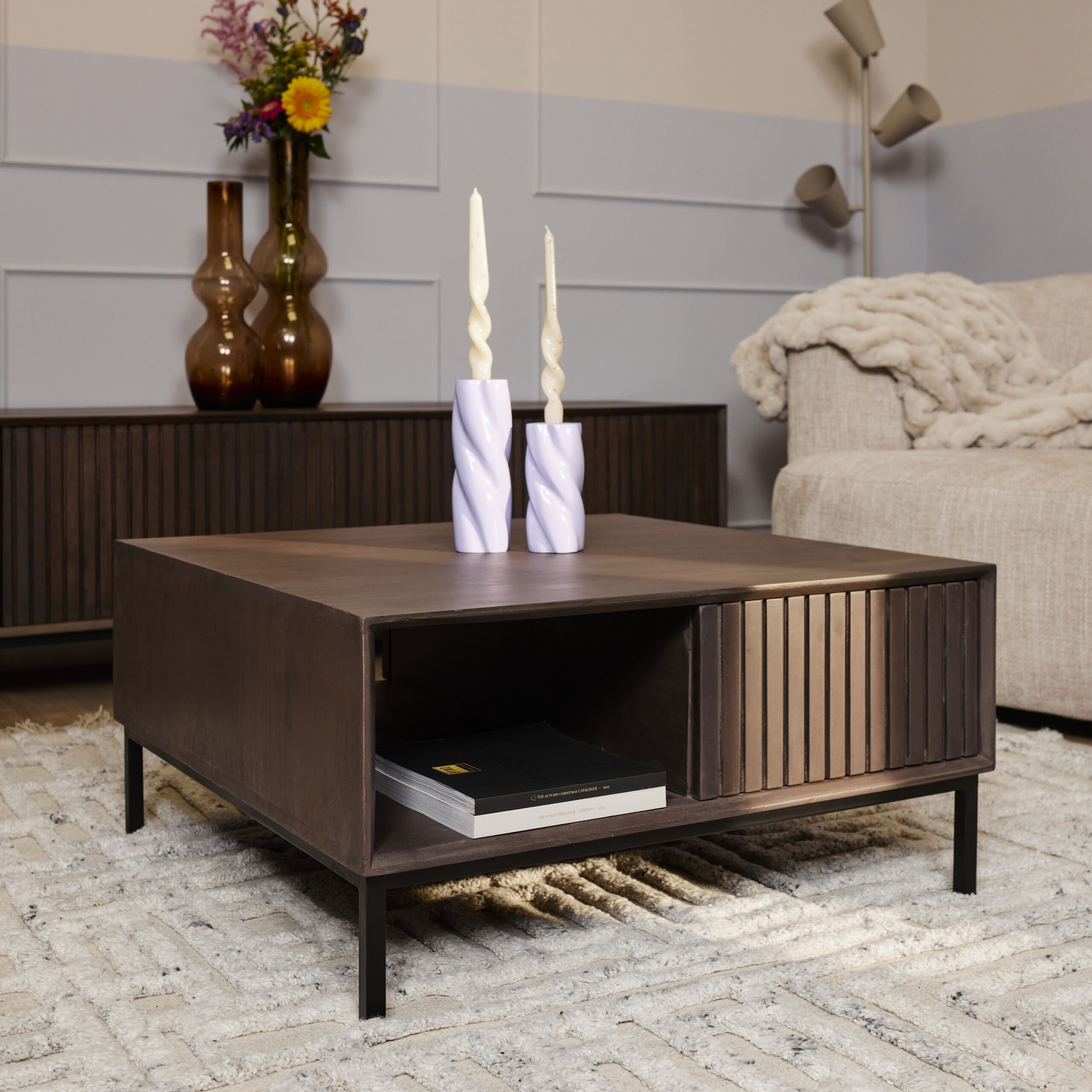 Salontafel Madison Walnut | 80 cm | Vierkant
