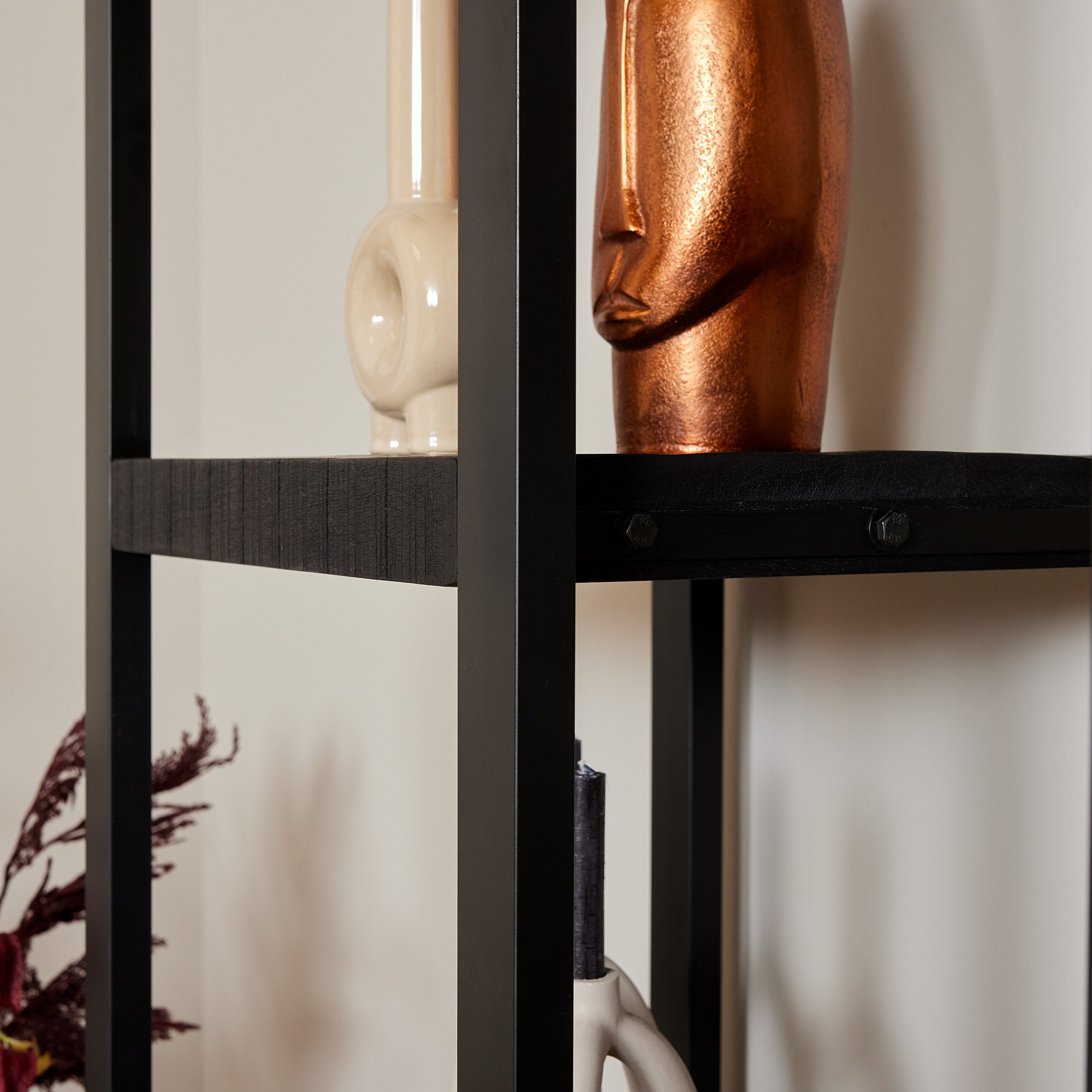 Boekenkast Boaz Black 1 deur | 55 cm