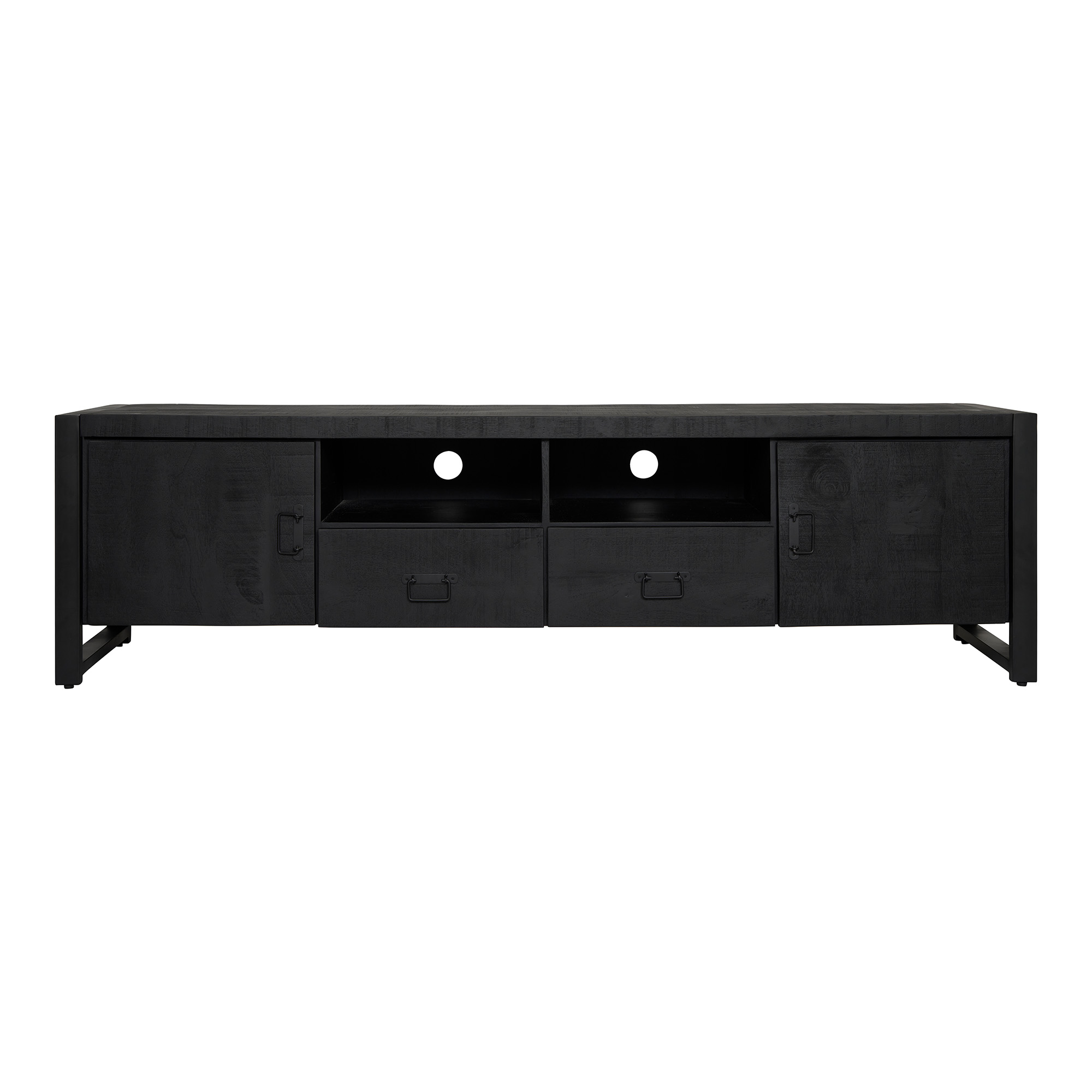 Tv meubel Boaz Black met deuren en lades | 200 cm