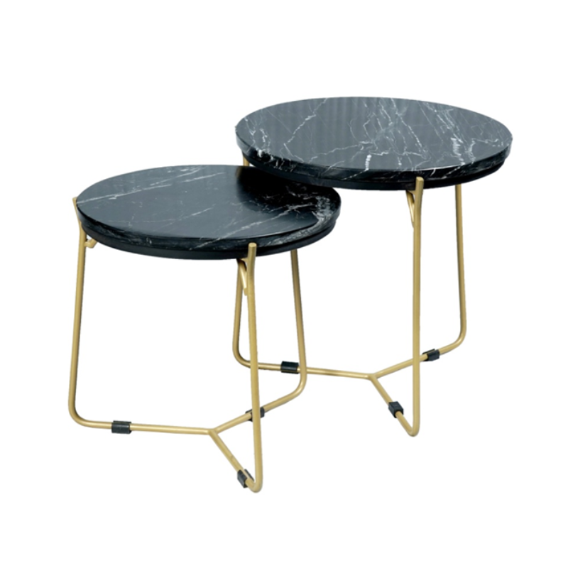 Salontafel Caly Black marble | 45 cm | Set van 2