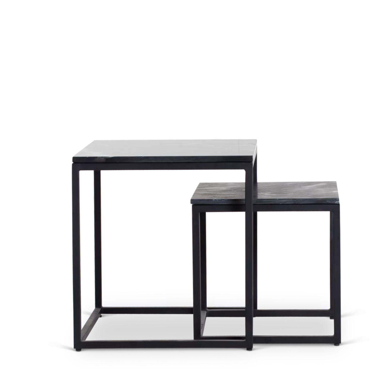 Salontafel Daan Black marable | 50 cm | Set van 2