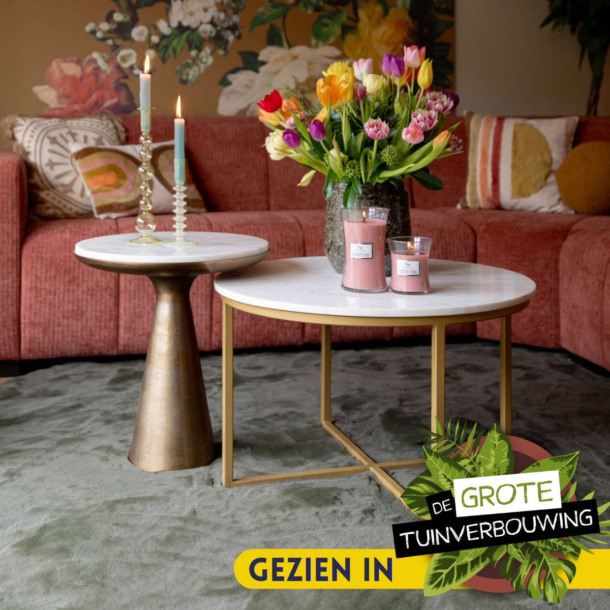 Bijzettafel Essy White marble | 45 cm