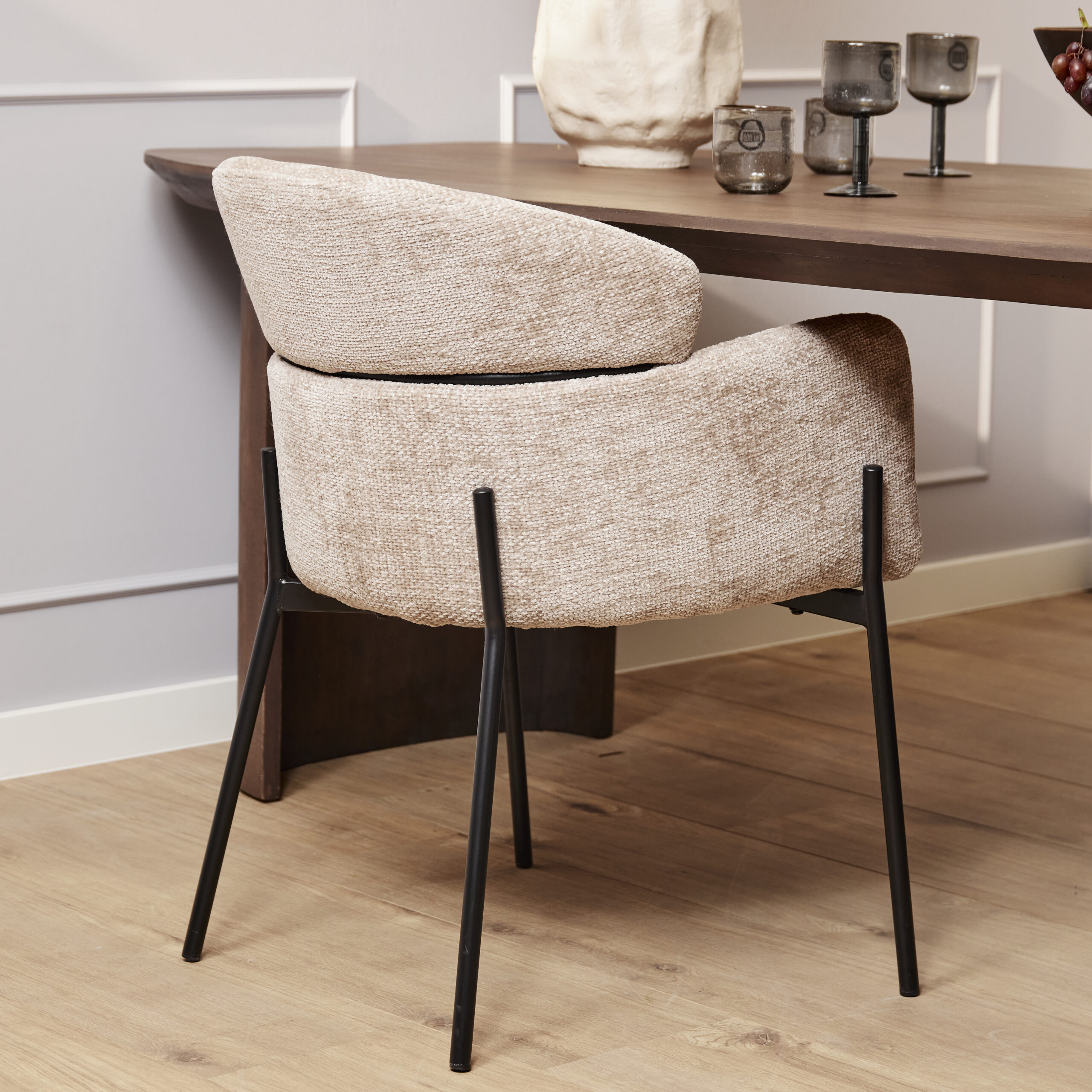 Eetkamerstoel Otis | Beige | Met armleuning