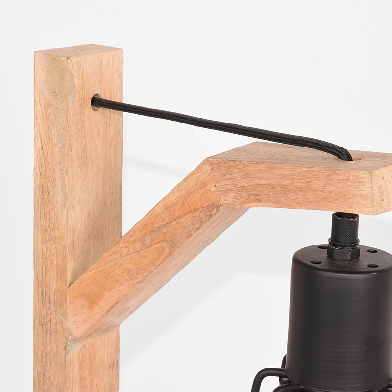 LABEL51 Tafellamp Drop - Zwart - Mangohout - Tafellamp
