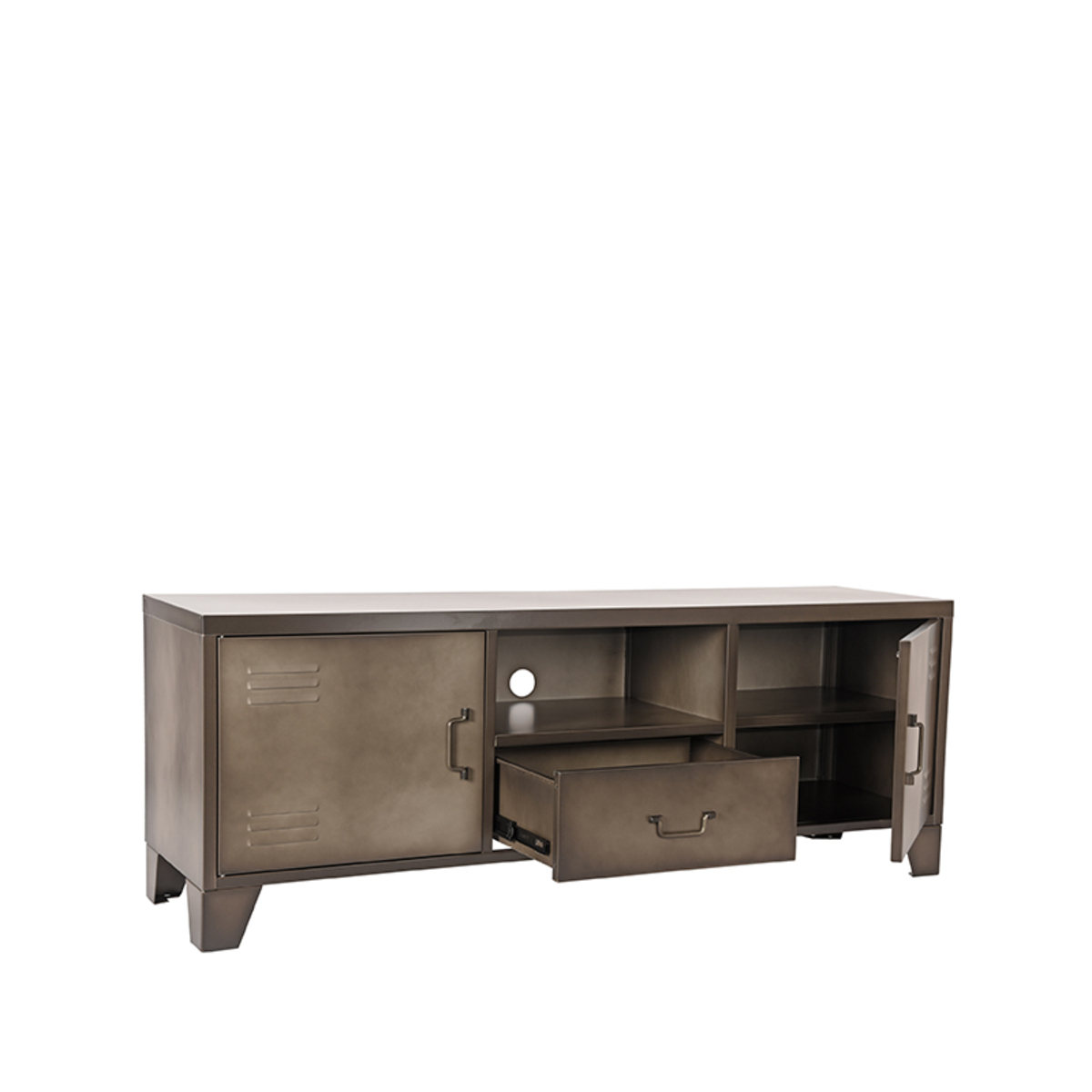LABEL51 Tv-meubel Fence - Grijs - Metaal - Tv-Meubel