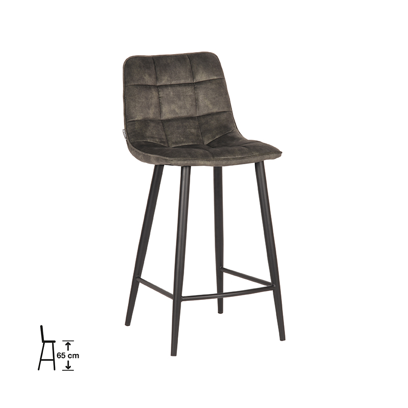 LABEL51 Barkruk Jelt - Hunter - Velours - Zithoogte 66