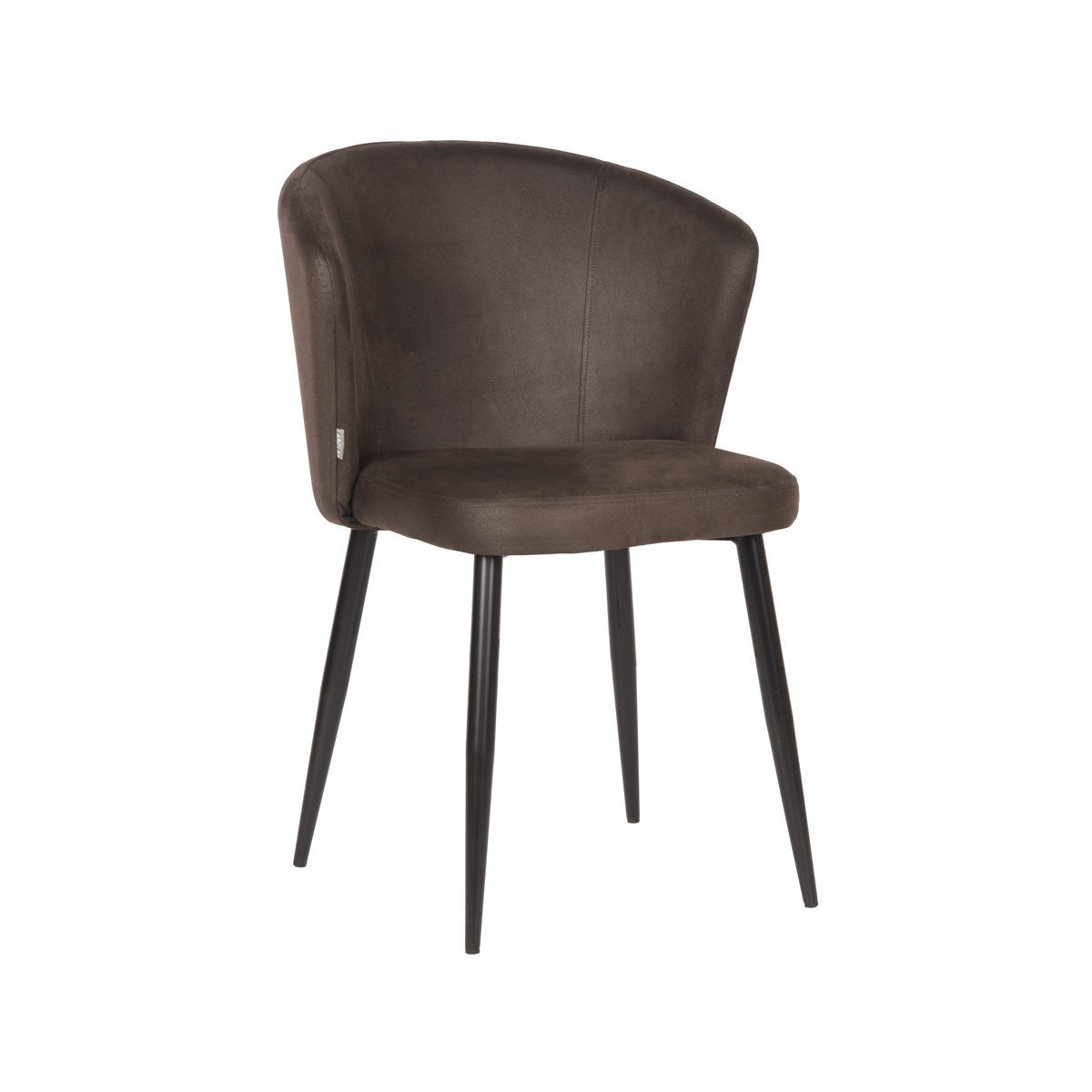 LABEL51 Eetkamerstoel Wave - Antraciet - Microfiber - Black Frame
