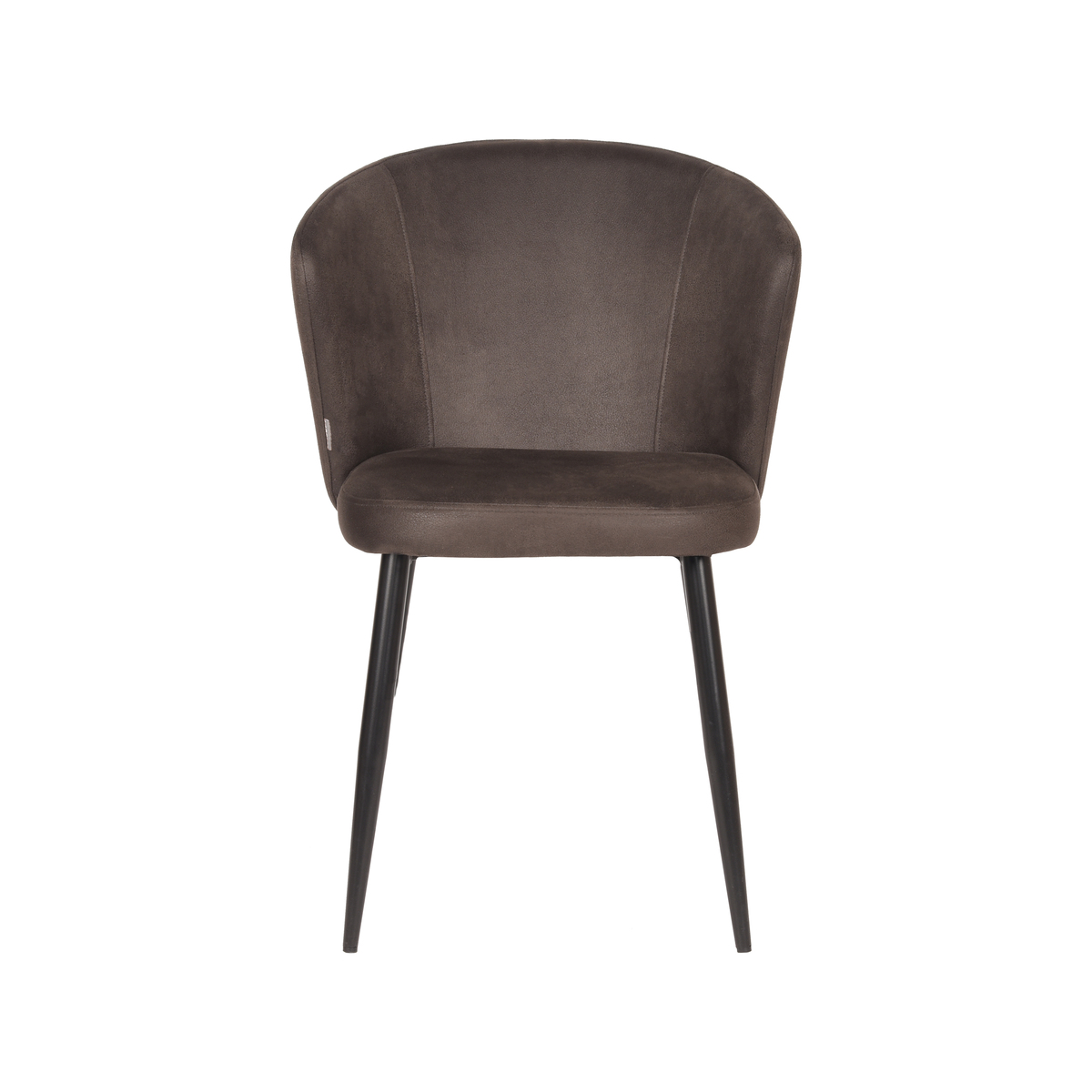 LABEL51 Eetkamerstoel Wave - Antraciet - Microfiber - Black Frame