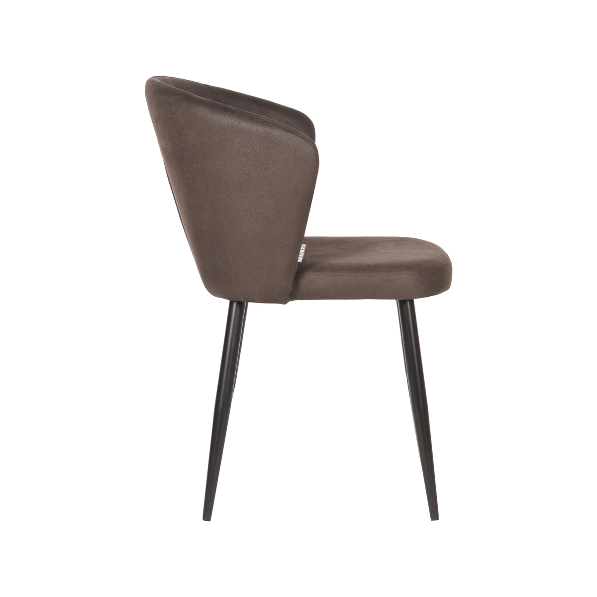 LABEL51 Eetkamerstoel Wave - Antraciet - Microfiber - Black Frame