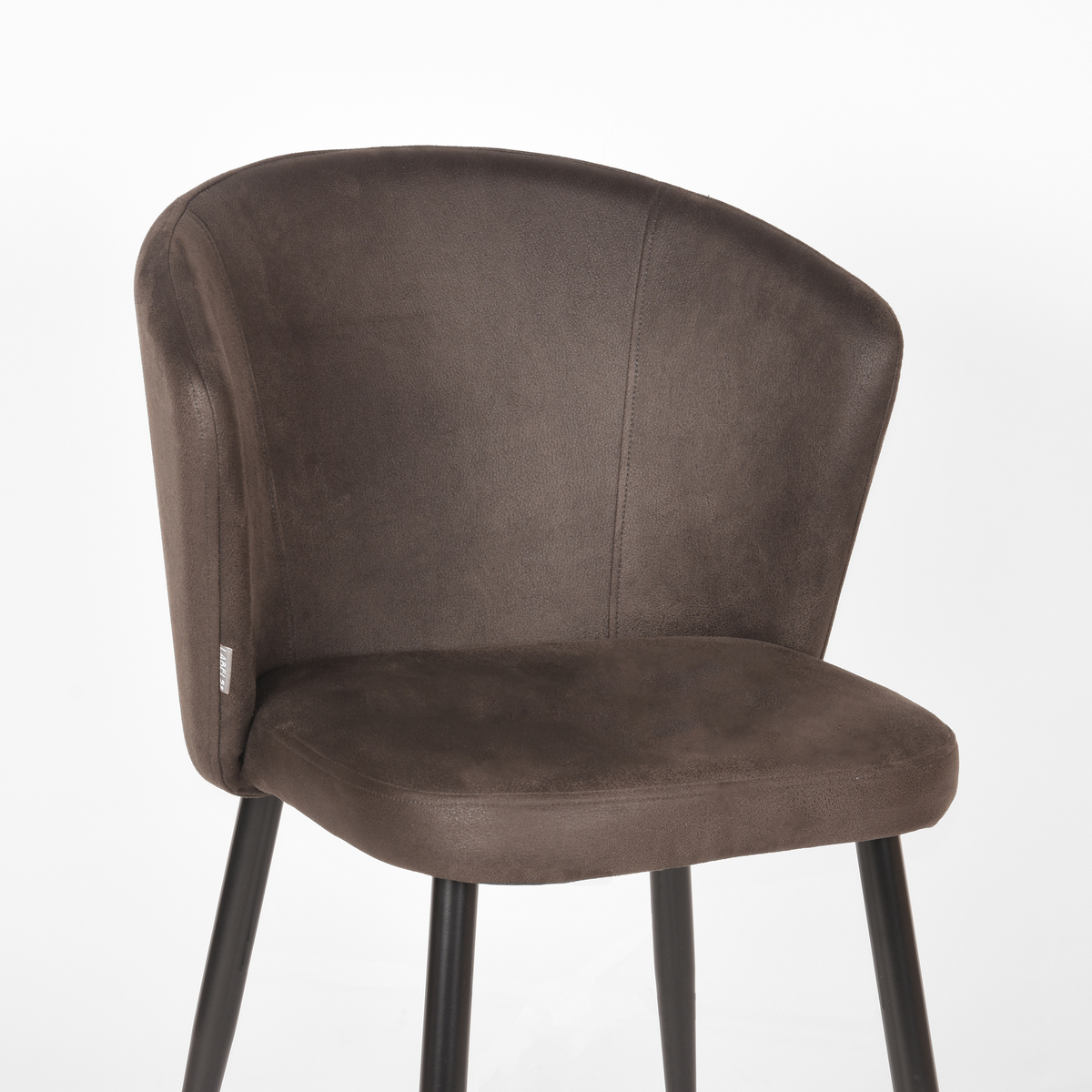 LABEL51 Eetkamerstoel Wave - Antraciet - Microfiber - Black Frame