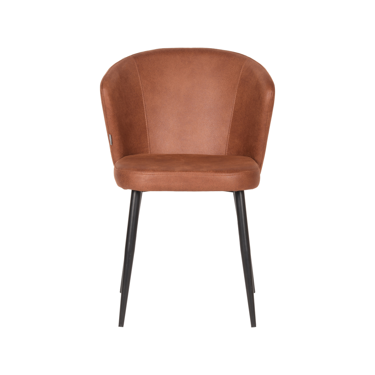 LABEL51 Eetkamerstoel Wave - Cognac - Microfiber - Black Frame