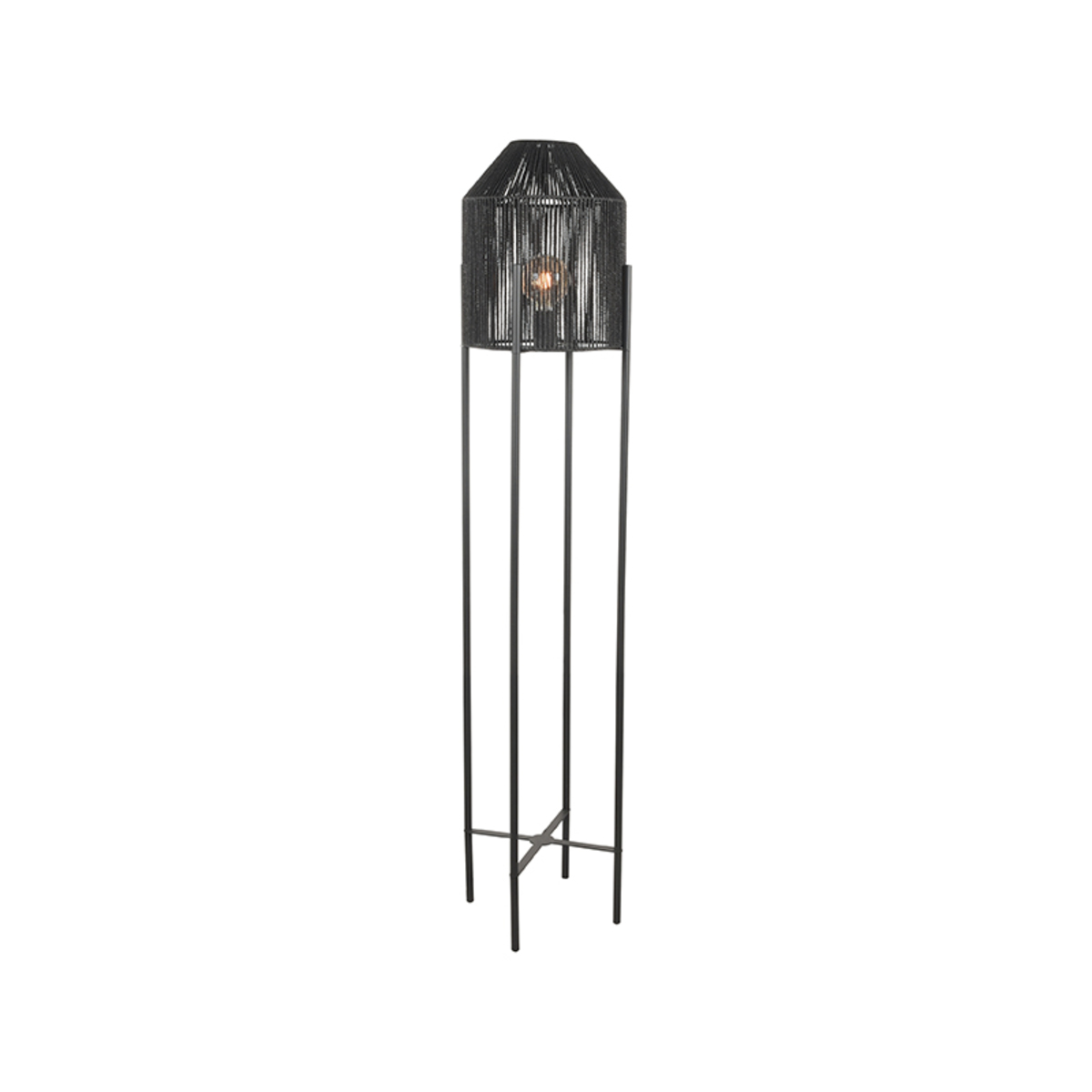 LABEL51 Vloerlamp Ibiza - Zwart - Jute - Vloerlamp