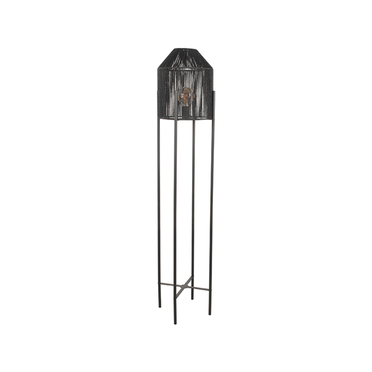 LABEL51 Vloerlamp Ibiza - Zwart - Jute - Vloerlamp