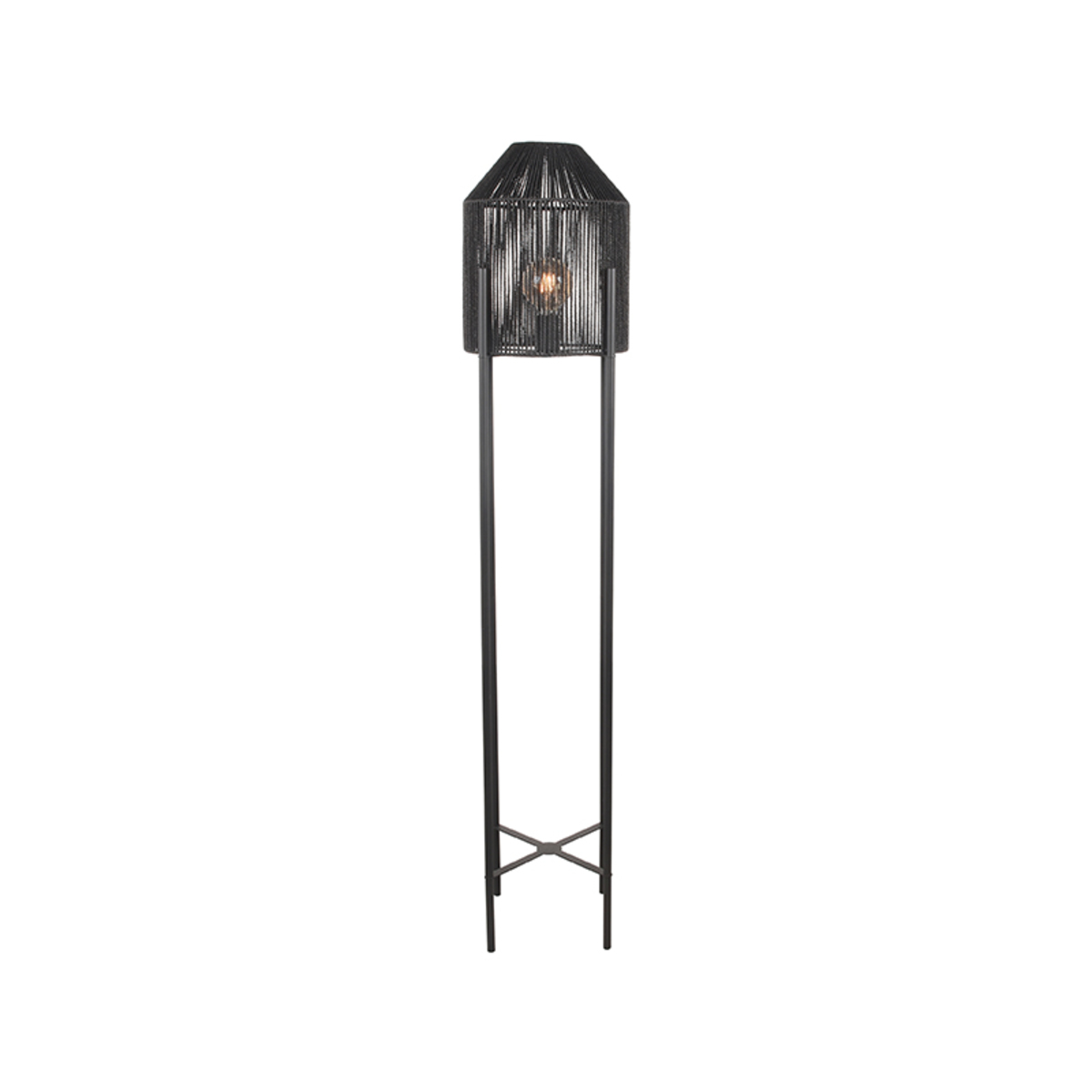 LABEL51 Vloerlamp Ibiza - Zwart - Jute - Vloerlamp
