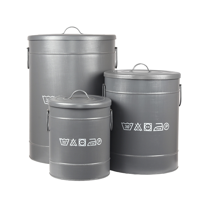 LABEL51 Wasmand - Antiek grijs - Metaal - S