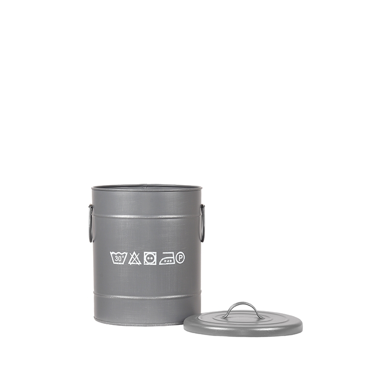 LABEL51 Wasmand - Antiek grijs - Metaal - S