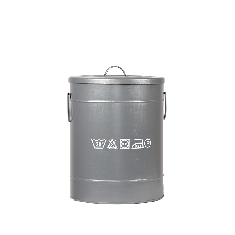 LABEL51 Wasmand - Antiek grijs - Metaal - M