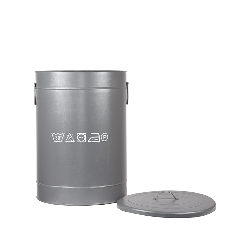 LABEL51 Wasmand - Antiek grijs - Metaal - L