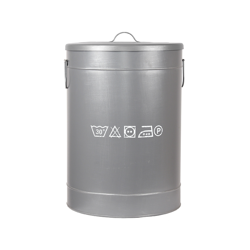 LABEL51 Wasmand - Antiek grijs - Metaal - L